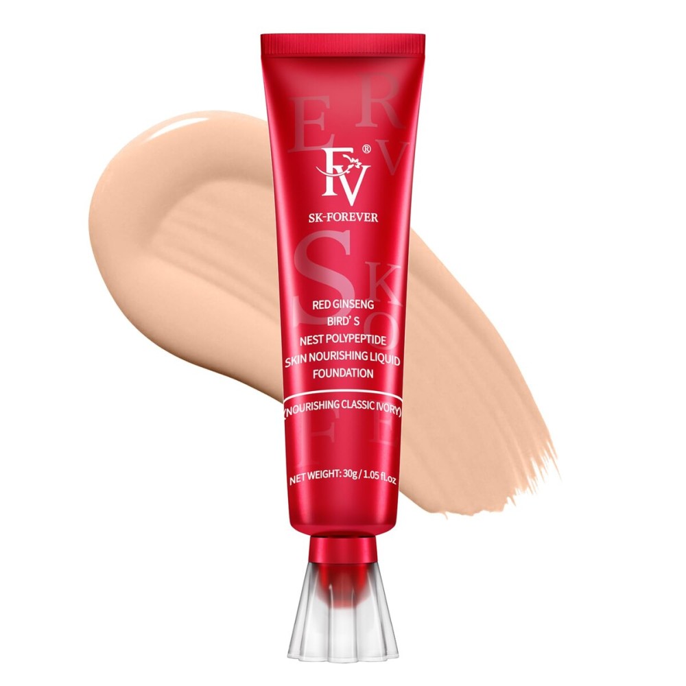 FV Dewy Liquid Foundation, Hydrating Smooth Formula & Lightweight, Longwear Medium-Full Coverage with Natural Finish, Waterproof Foundation for Dry/Combination Skin, 30g, Nourishing Classic Ivory