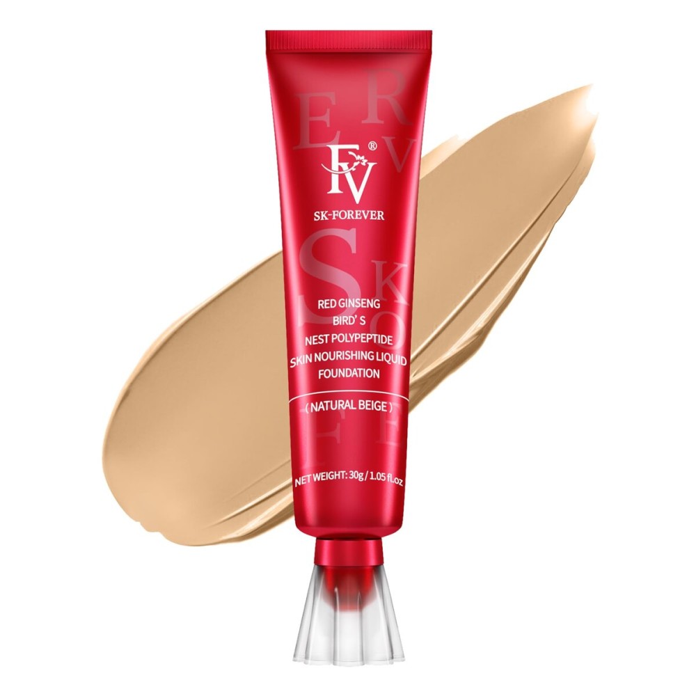 FV Matte Waterproof Foundation-Longwear Transfer-Proof, with Medium to Full Coverage, Oil-control & Lightweight, Liquid Foundation Makeup for Normal/Oily skin, 30g, Natural Beige