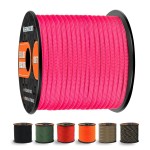 WEREWOLVES 650lb Paracord/Parachute Cord - 9 Strand Paracord Rope - 100\', 200\' Spools of Parachute Cord, Type III Paracord for Camping, Survival (Neon Pink, 100 Feet)