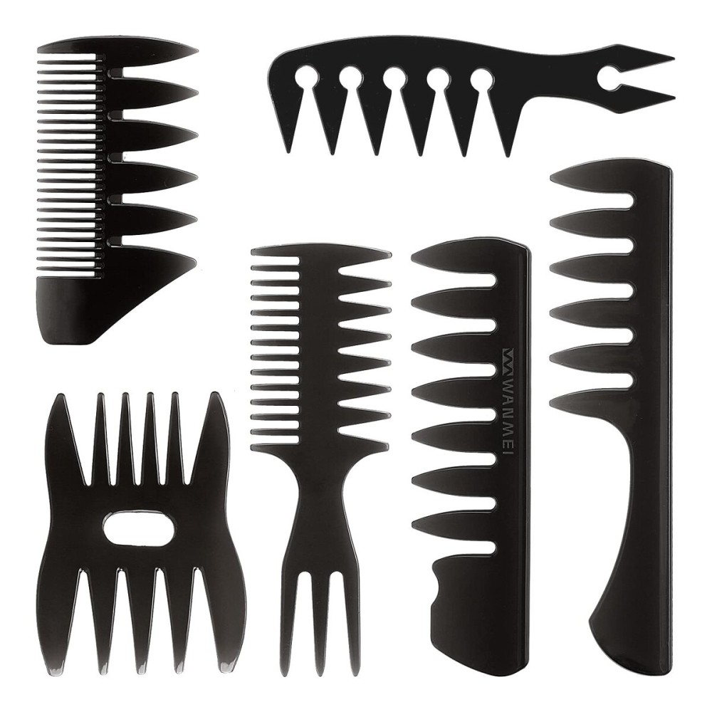 Tbestmax 6 Pcs Hair Comb Styling Set Tail Combs Afro Pick Pik Brushes African American Hair Brush Barber Black