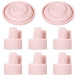 [8-Count] Papablic Duckbill Valves and Silicone Membrane Compatible with Spectra S1, S2 and 9 Plus Breastpumps, Not Original Spectra Pump Parts, BPA/DEHP Free, Pink