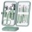 HANTEKAS Manicure Set 10 in 1 Stainless Steel, Nail Clippers Scissors Pedicure Tools Kit - Portable Travel Grooming Kit for Men and Women with Leather Case (Jade Green)