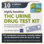 Exploro Highly Sensitive at Home Marijuana Drug Test Kit, THC Drug Test Kit Marijuana/Weed, THC Drug Test Urine, Easy Home Drug Test Marijuana/Home Marijuana Tests, THC Test Strips, THC Tests for Home