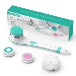 VOYOR Electric Body Brush Back Scrubber for Shower Rechargeable Exfoliating Bath Brush Powered Shower Brush with Non-Slip Long Handle Deep Cleansing, Exfoliation, Massaging Spin Brush BC100 (Pink)