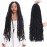 ZRQ 6 Packs Butterfly Locs Crochet Hair 24 Inch Black Distressed Locs Crochet Braids Pre-looped Synthetic Goddess Soft Locs Hair Extensions For Women 1B