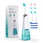 Nasal Irrigation System, Cordless Nasal Rinse Machine for Sinus Relief & Nasal Care, Electric Neti Pot with 6 Tips and 40 Salt Packs Nasal Irrigation Sinus Rinse System Kit for Adult & Kid