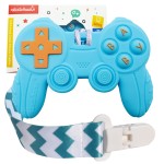 Cool Remote Game Control Teething Toy for Babies 0-6 6-12 Months,Game Controller Teether for Gamer Parents,Baby\'s First Valentines Day Gifts,Silicone Remote Chew ToysBlue