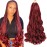 Conrora French Curly Braiding Hair 24 Inch 8 Packs Burgundy Color - Pre Stretched Bouncy Braiding Hair- Loose Wavy Synthetic Hair Extensions For Black Women (24 inch 8 packs, Burgundy)