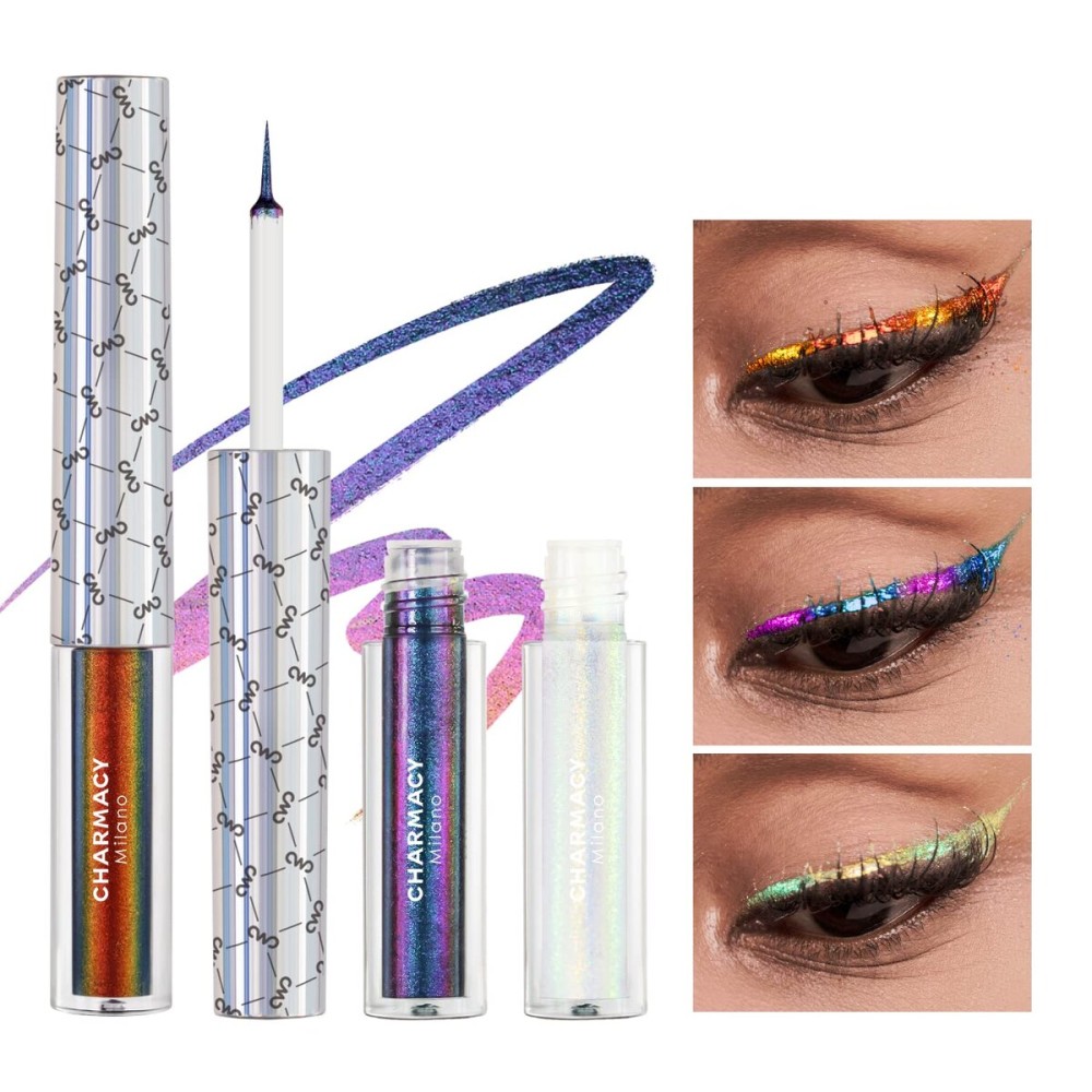 CHARMACY Chameleon Liquid Eyeliner, Liquid Glitter Eyeliner, Highly Pigmented, Metallic Intense MultiColor Shifting waterproof Eyeliner, Ultra-Fine Tip, Longwearing, Smudge-proof (SET1-901/904/907)