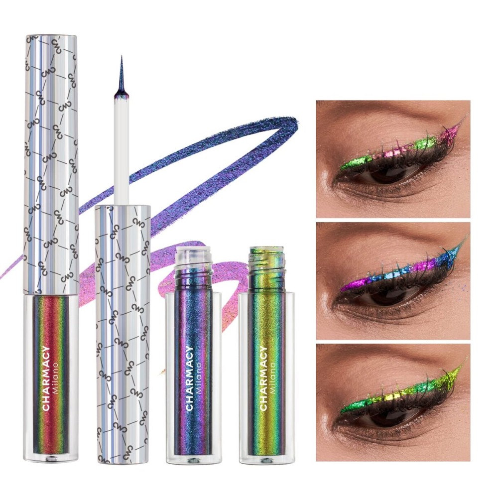 CHARMACY Chameleon Liquid Eyeliner, Liquid Glitter Eyeliner, Highly Pigmented, Metallic Intense MultiColor Shifting waterproof Eyeliner, Ultra-Fine Tip, Longwearing, Smudge-proof (SET2-902/904/906)