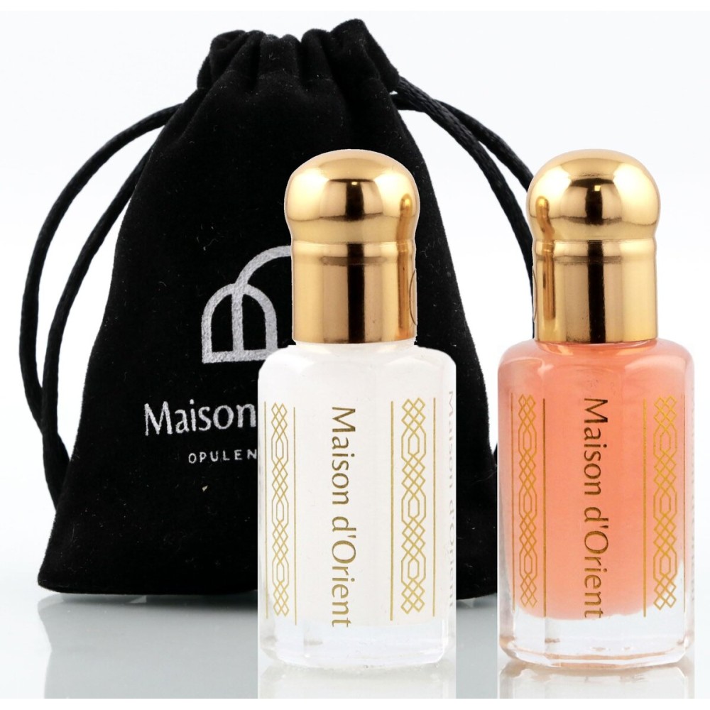 Maison d\'Orient Tahara Collection 2x6mL | Pink Musk & White Musk Body Oil Perfume for Women | Arabian Perfume Oils | Arab Perfumes for Women (Perfumes Arabes de Mujer - Almizcle Blanco y Rosa)