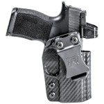 Rounded IWB Holster Fits: Sig Sauer P365 XMACRO Holster - RH - Carbon Fiber Black Kydex - Concealment Express - American Made