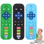 Fu Store 3 Pack Baby Teether Toy Chew Toy for Babies 0-12 Months 6-36 Months TV Remote Control Shape Teething Relief Baby Toys for Infants Developmental Soothe Babies Gums Gifts Set