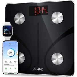 RENPHO Scale for Body Weight 500 lbs, Extra-High Capacity Smart Bathroom Scale with Ultra Wide Platform 12 x 12 inches, Body Fat Scale with Large LED Display, Health Monitor Sync App, Elis 1 L