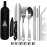 Taplord Portable Travel Silverware Set With Case, Includes 10 Pcs of Travel Utensils With Case, Stainless Steel Flatware Set For Camping, Lightweight (Silver)