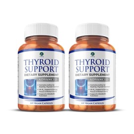 1 Body Thyroid Support Supplement, 60-Day Supply, 2 Pack with B12, Iodine, Zinc, Selenium, Ashwagandha, Non-GMO Vegetarian Formula
