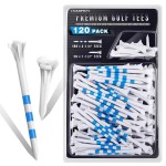 CHAHMPKEY Premium 3-Prong Plastic Golf Tees 3-1/4 120 or 100 Pack- 40% Reduced Ball Contact with High Stability and Long Distance Performance Golf Tees Plastic(120 Assorted Pack - 3-1/4)