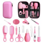 Baby Healthcare and Grooming Kit, 14 in 1 Baby Safety Set Newborn Nursery Health Care Set with Hair Brush Scale Nail Clippers for Baby Girls Boys (14 Kits Pink)