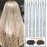 Silver Hair Tinsel Kit with Tool 6pcs 1200 Strands Glitter Tinsel Hair Extensions Heat Resistant Sparkling Shiny Fairy Hair Accessories for Women Girls Kids 47Inch