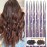 Colorful Hair Tinsel Kit with Tool 6pcs 1200 Strands Glitter Tinsel Hair Extensions Heat Resistant Sparkling Shiny Fairy Hair Accessories for Women Girls Kids 47Inch