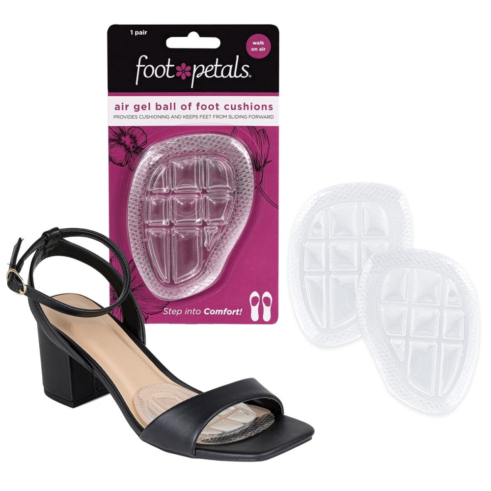 Foot Petals Ball of Foot Cushions, Metatarsal Pad, Lasting Comfort Relief, Prevent Toe Sliding, Overhang, Women\'s Heels, 1 Pair, Air Gel