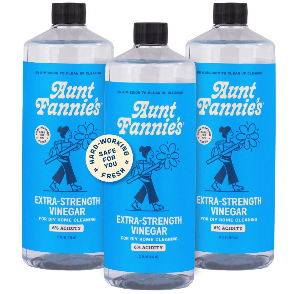 Aunt Fannie\'s Extra Strength Cleaning Vinegar, Multipurpose Household Cleaner, No Added Scents, Dyes, or Other Additives, 32 oz, Pack of 3