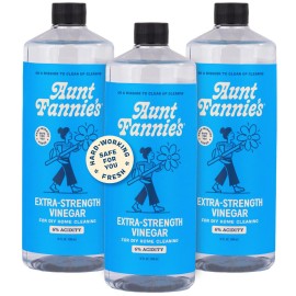 Aunt Fannie\'s Extra Strength Cleaning Vinegar, Multipurpose Household Cleaner, No Added Scents, Dyes, or Other Additives, 32 oz, Pack of 3