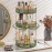 shuang qing Rotating Makeup Organizer for Vanity, High-Capacity Skincare Clear Make Up Storage Perfume Organizers Cosmetic Dresser Organizer Countertop 360 Spinning (Green, 3 Tier)