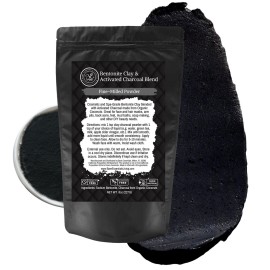 Bare Essentials Living - Bentonite Clay Powder and Activated Charcoal Powder Blend (8oz) Great for Charcoal Face Mask, Facial, Hair Mud Mask, DIY Bentonite Clay Toothpaste, & Charcoal for Soap Making