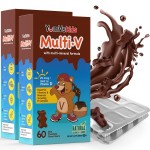 YUM-V\'S - Kids Multivitamin Chewable Chocolate Bears - Multivitamin for Kids Supplement - 16 Vitamins & Minerals - Vitamins Including D, Zinc, C, B Complex & More, 60 Count (Pack of 2)