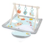 Bright Starts Disney Winnie The Pooh Once Upon a Tummy Time Baby Play Mat, Tummy Time Mat and Play Gym, Blue, Newborn