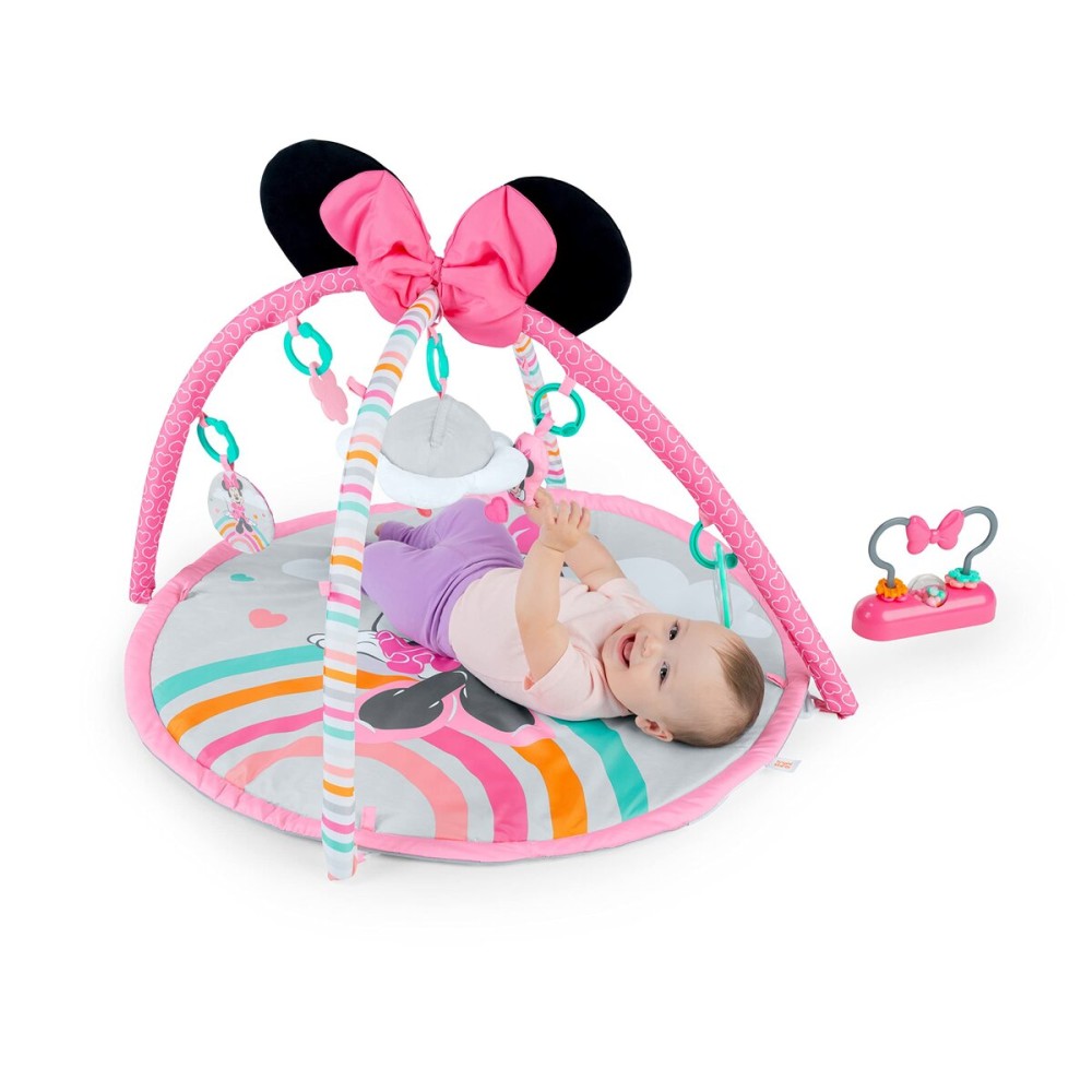 Bright Starts Disney Baby Minnie Mouse Forever Besties Activity Gym with Music and Lights, Pink, Newborn+