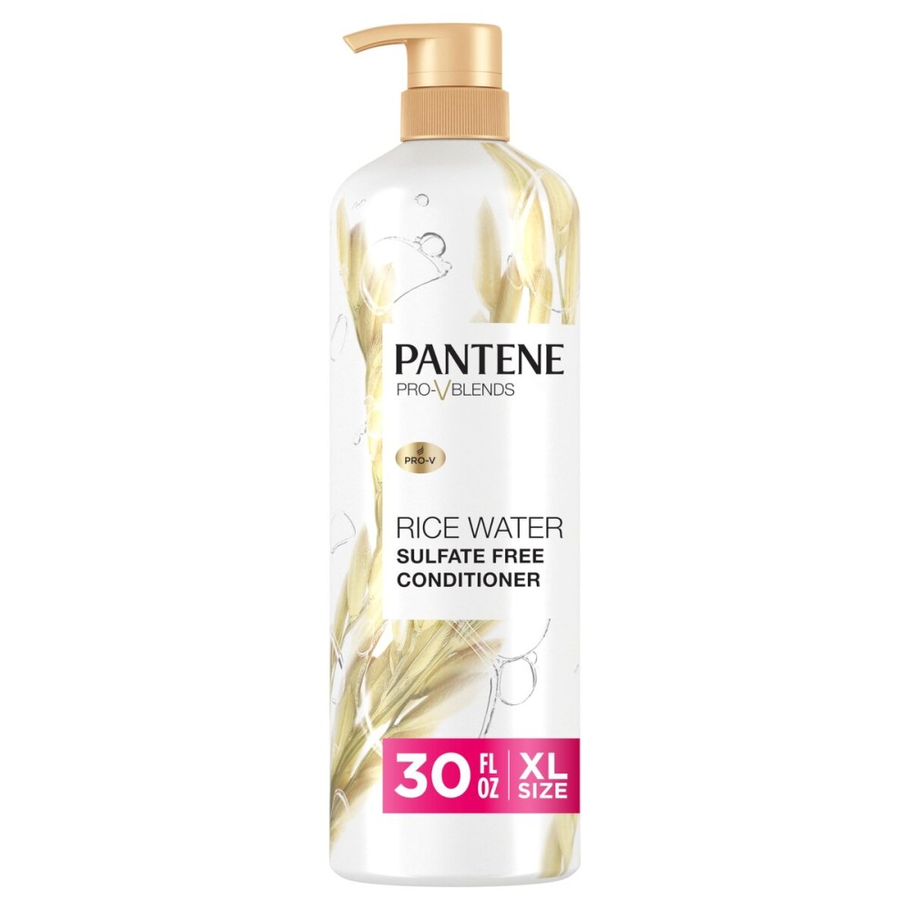 Pantene Conditioner, with Rice Water, Protects Natural Hair Growth, Volumizing, for Women, Nutrient Infused with Vitamin B5, Pro-V Blends, 30.0 oz