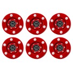 Franklin Sports NHL Street Roller Hockey Pucks - (6) Pro Commander Outdoor Street Hockey Pucks with Rollers for Practice + Training - Red
