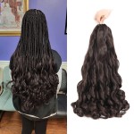 French Curly Braiding Hair 24 Inch 8 Packs Bouncy Braiding Hair - Loose Wavy Synthetic Hair Extensions for Black Women(24 inch 8 packs, 4)