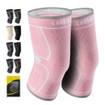 CAMBIVO 2 Pack Knee Brace, Knee Compression Sleeve for Men and Women, Knee Support for Running, Workout, Gym, Hiking, Sports (Rose,Medium)