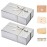 LIFELUM Large Gift Boxes with Lids, 2 Pack 13.8 x 8.3 x 4.4 inch Silver Gift Boxes with Ribbon, Card, Shredded Paper Filler for Presents, Graduation, Christmas, Birthdays