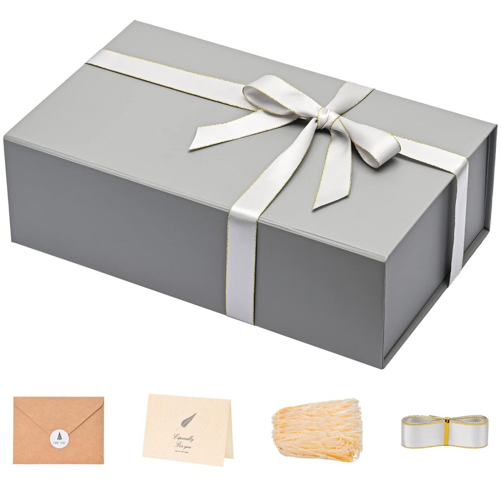 LIFELUM Extra Large Gift Box,13.85 x 8.35 x 4.45 with Magnetic Lid for Presents with Ribbon, Card, Shredded Paper Filler Valentine\'s Day,Christmas, Holidays, Birthdays