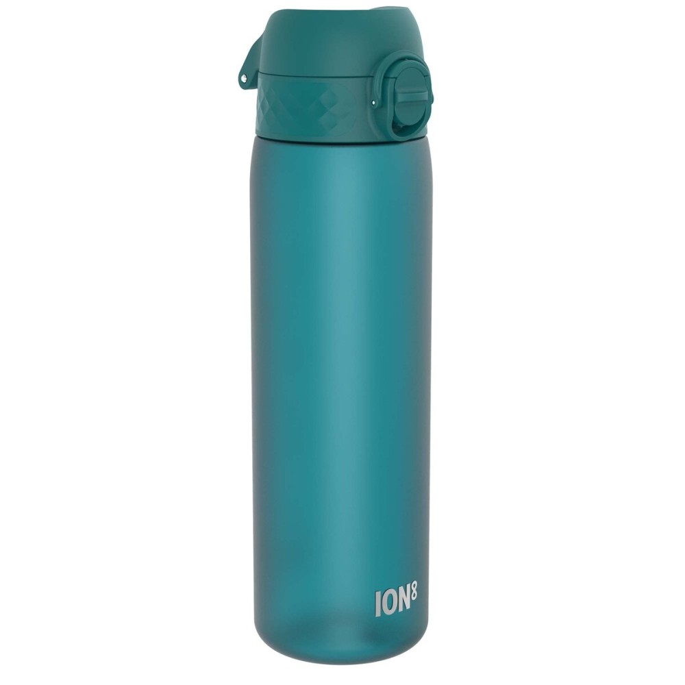 ION8 Water Bottle, 500 ml/18 oz, Leak Proof, Easy to Open, Secure Lock, Dishwasher Safe, BPA Free, Hygienic Flip Cover, Carry Handle, Fits Cup Holders, Easy Clean, Odor Free, Carbon Neutral, Aqua Blue