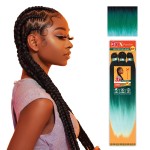 Sensationnel X-pression prestretched braiding hair - 3x braid 58 inch all kanekalon flame retardant synthetic braid for box braids and twists (2 pack, 3T1B/MINT/LMINT)