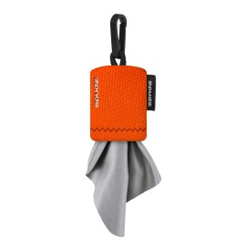 SPUDZ Classic Microfiber Lens Cleaner - Clip-On Pouch, Washable - for Binoculars, Scopes, Glasses, Screens | Blaze Orange, 10 x 10 Inch