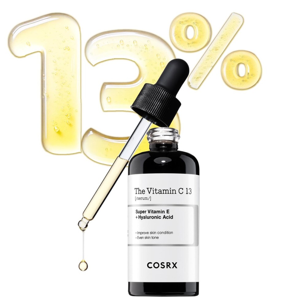 COSRX Pure Vitamin C 13% Serum with Vitamin E & Hyaluronic Acid, Hydrating Facial Serum for Fine Lines, Uneven Skin Tone & Dull Skin, 0.67fl.oz/20ml, Korean Skin Care, Stocking stuffers for women
