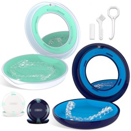 2PCS Retainer Case with Mirror and Adjustable Vent Holes, Compatible with Invisalign