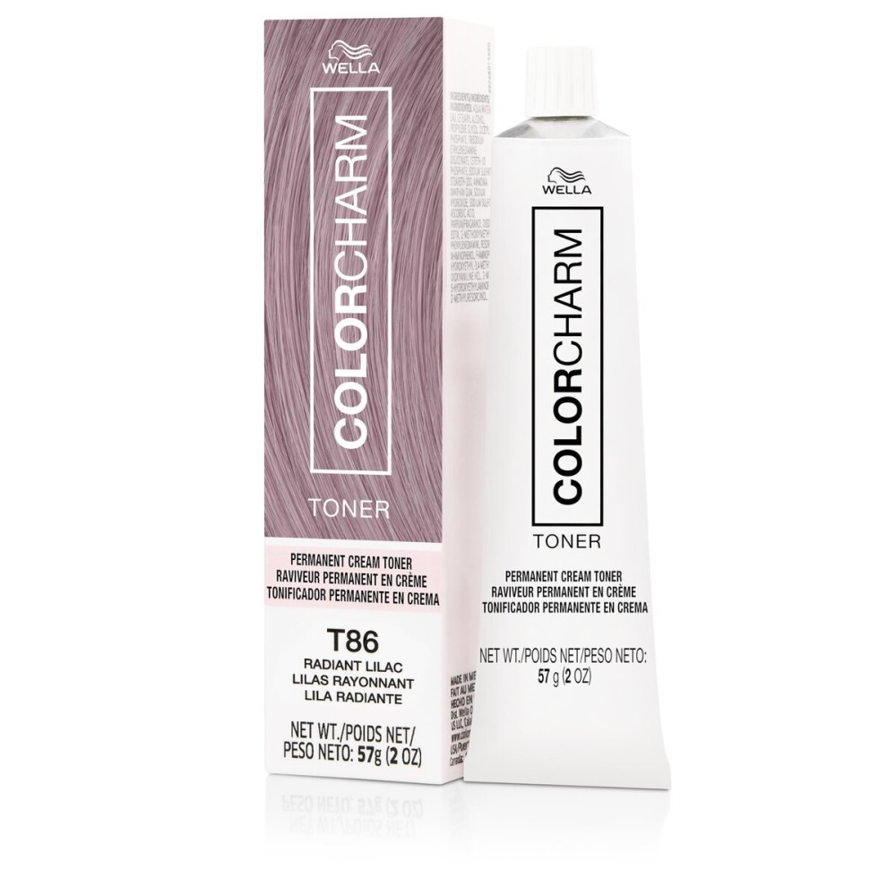 COLORCHARM Permanent Cream Toner | Neutralize Brass | Free of Animal-Derived Ingredients, Parabens & Gluten Free | T86 Radiant Lilac | 2 oz