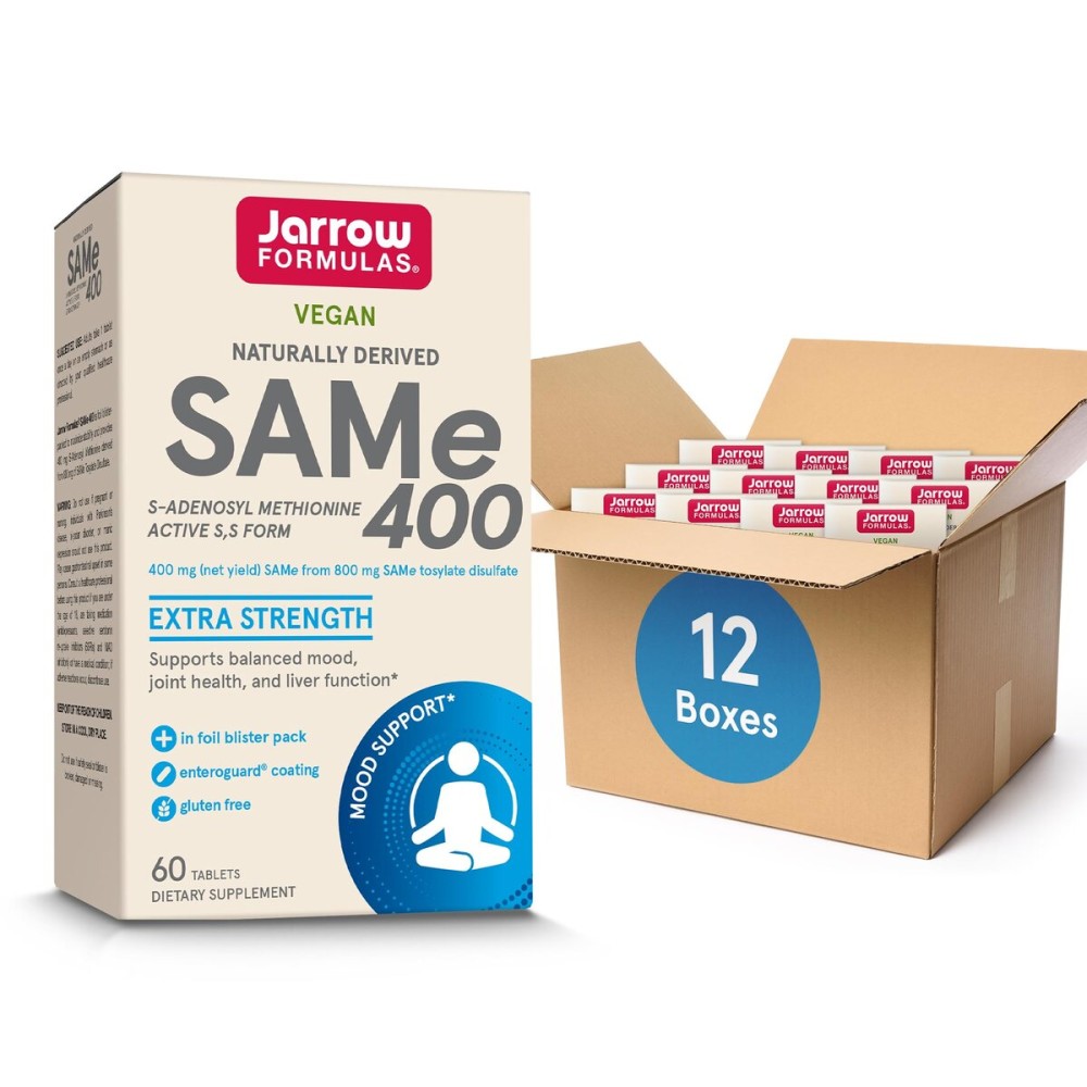 Jarrow Formulas Same 400 mg, Supports Joint Health, Liver Function, Brain Metabolism, 60 Tablets, Up to a 60 Day Supply,Pack of 12