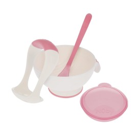 Nuby Garden Fresh Mash N\' Feed Bowl with Spoon and Food Masher - Pink