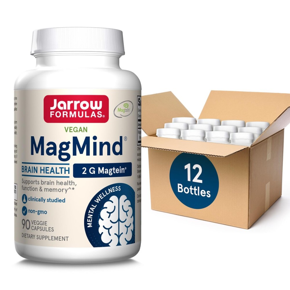 Jarrow Formulas Magnesium L-Threonate, MagMind Magtein Magnesium Supplement, Brain Supplements for Memory Support, 90 Veggie Capsules, Up to a 30 Day Supply