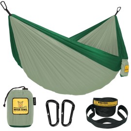 Wise Owl Outfitters Camping Hammock - 500lbs Portable Hammock with Tree Straps - Travel, Backpacking, Hiking, Outdoors Camping Gear - Double