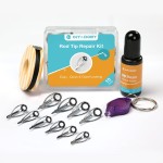 Fishing Rod Tip Repair Kit with Glue, 10 Tangle Free Stainless Steel Rod Tip Eyelets with UV Curable Resin Finish