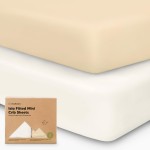 Pack and Play Sheets Fitted - 2-Pack Mini Crib Sheets for Pack N Play Mattress 38x26, Soft & Cozy, Neutral Toddler Playard Bedding, Snug Fitted Mini Baby Crib Mattress Cover Boy, Girl (Khaki)